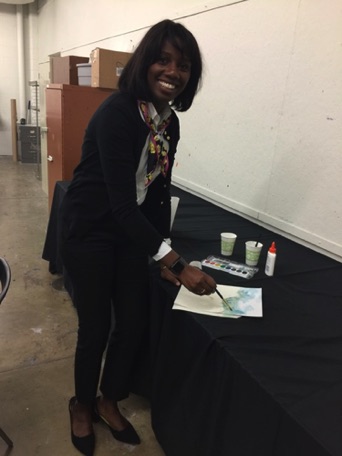 Kula Moore, our keynote speaker, enjoyed participating in a breakout session which gave her an opportunity to paint